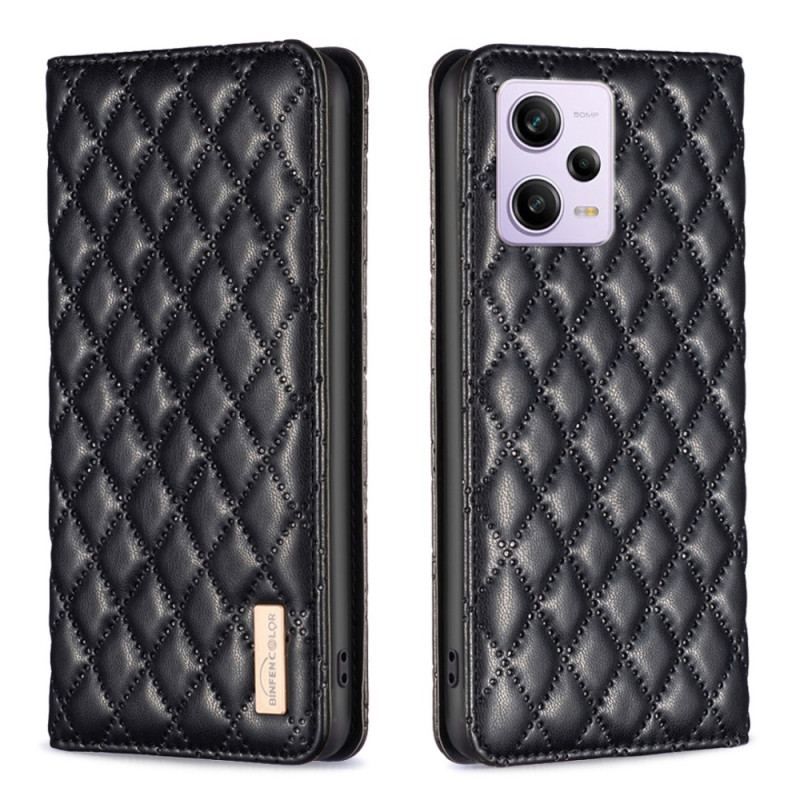 Cover Poco X5 Pro 5G Flip Cover Quiltet Binfen Farve