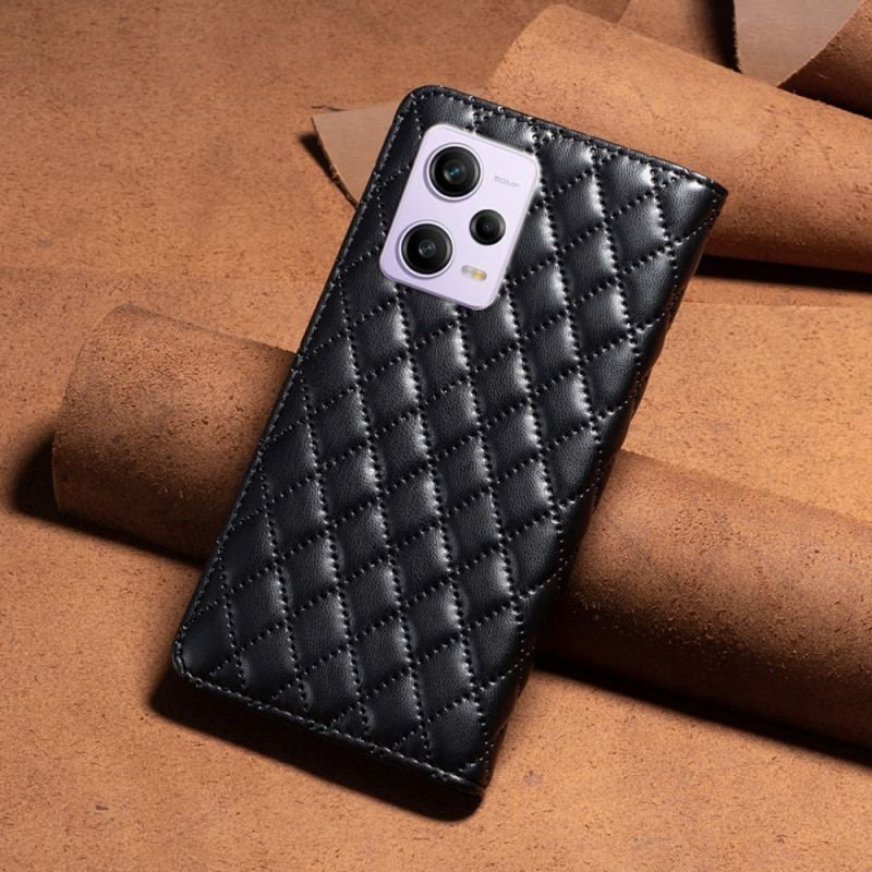 Cover Poco X5 Pro 5G Flip Cover Quiltet Binfen Farve