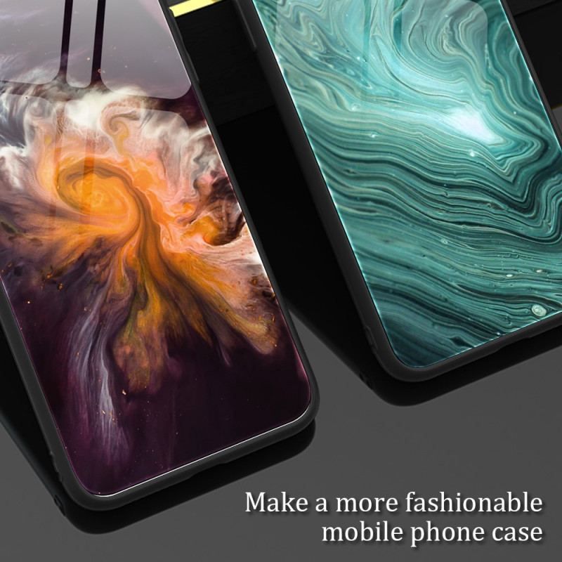 Cover Poco X5 Pro 5G Marmorfarver Hærdet Glas