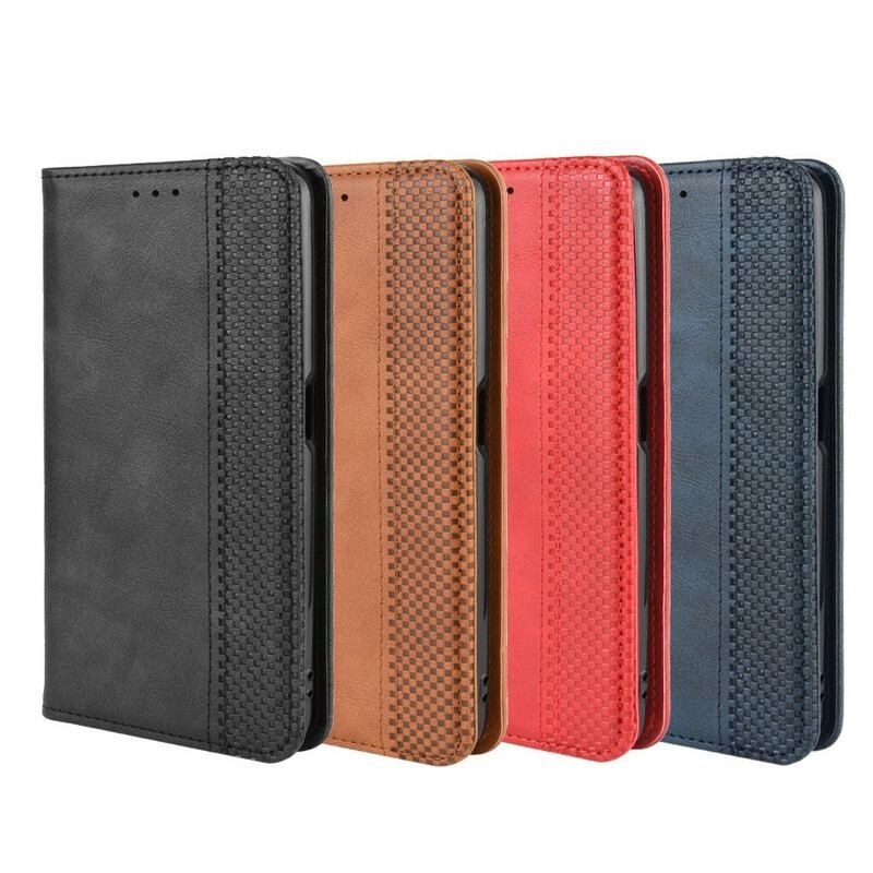 Cover Realme X50 Flip Cover Stiliseret Vintage Lædereffekt