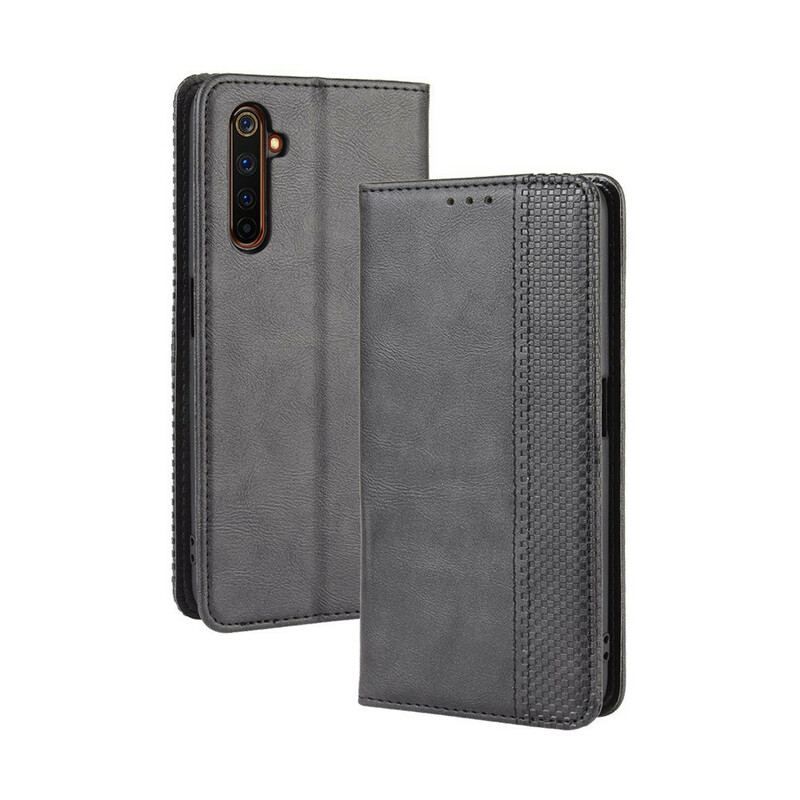 Cover Realme X50 Pro Flip Cover Stiliseret Vintage Lædereffekt