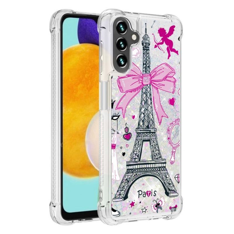 Cover Samsung Galaxy A13 5G / A04s Eiffeltårnets Pailletter