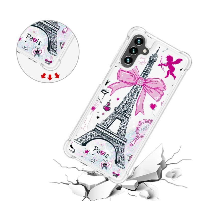 Cover Samsung Galaxy A13 5G / A04s Eiffeltårnets Pailletter