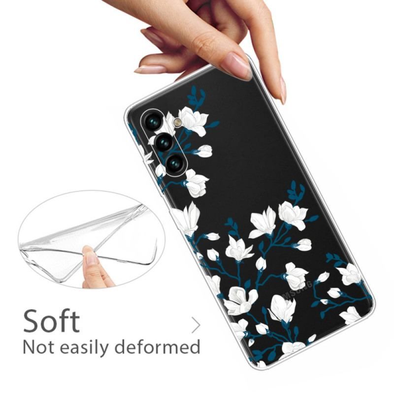 Cover Samsung Galaxy A13 5G / A04s Hvide Blomster