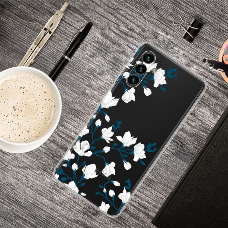 Cover Samsung Galaxy A13 5G / A04s Hvide Blomster