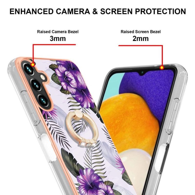 Cover Samsung Galaxy A13 5G / A04s Ring-bracket Blomster