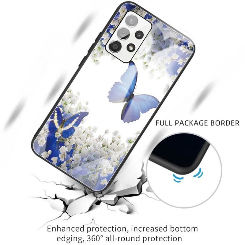 Cover Samsung Galaxy A13 Sommerfugle Design Hærdet Glas
