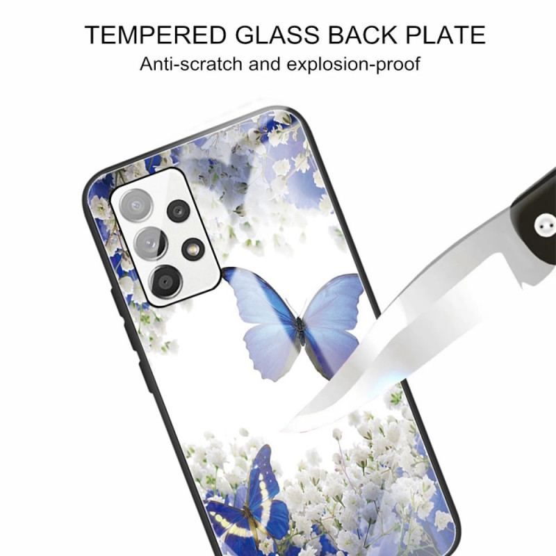 Cover Samsung Galaxy A13 Sommerfugle Design Hærdet Glas