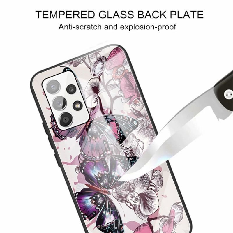 Cover Samsung Galaxy A13 Sommerfugle Variation Hærdet Glas