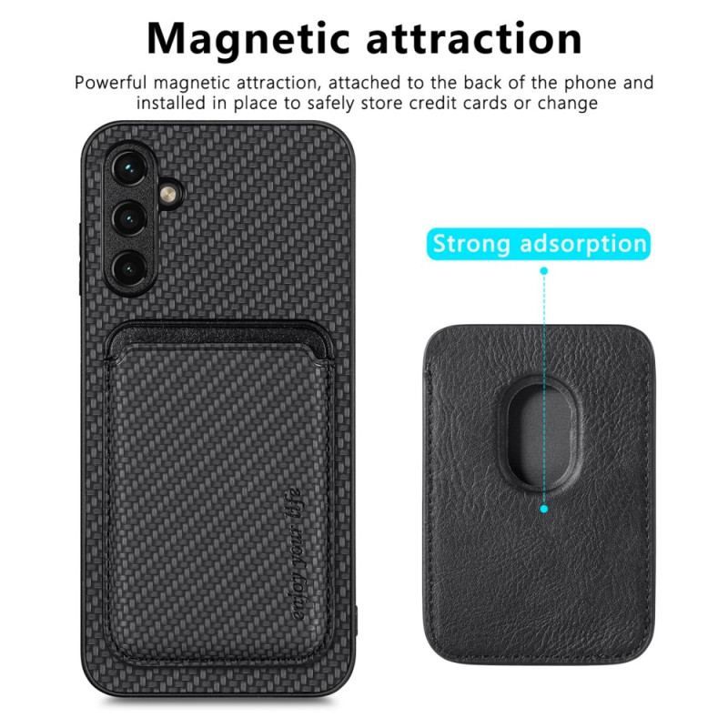 Cover Samsung Galaxy A14 / A14 5G Carbon Fiber Aftagelig Kortholder