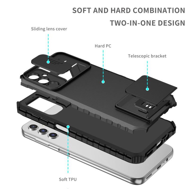 Cover Samsung Galaxy A14 / A14 5G Kameradæksel Med Stativ