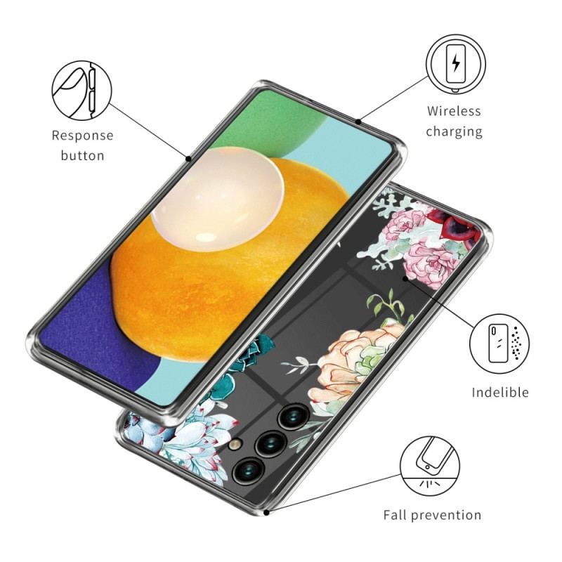 Cover Samsung Galaxy A14 / A14 5G Sømløs Buket Blomster
