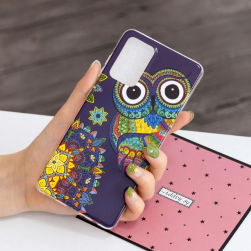 Cover Samsung Galaxy A52 4G / A52 5G / A52s 5G Fluorescerende Ugle Mandala