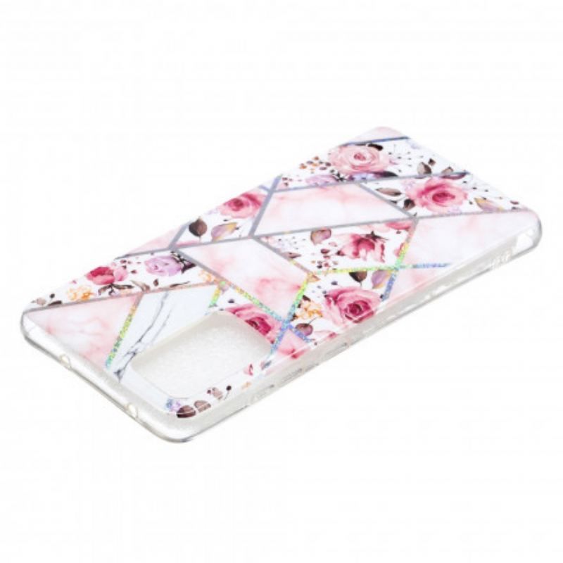 Cover Samsung Galaxy A52 4G / A52 5G / A52s 5G Marmorerede Blomster