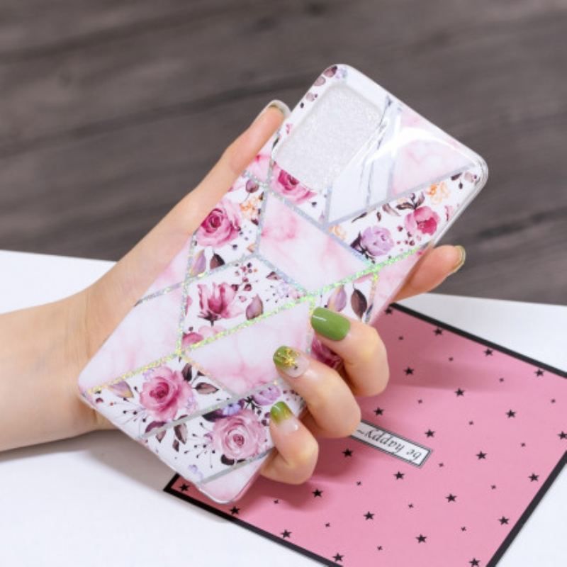 Cover Samsung Galaxy A52 4G / A52 5G / A52s 5G Marmorerede Blomster