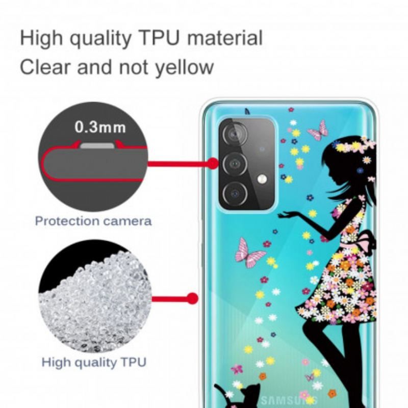 Cover Samsung Galaxy A52 4G / A52 5G / A52s 5G Smukt Blomsterhoved