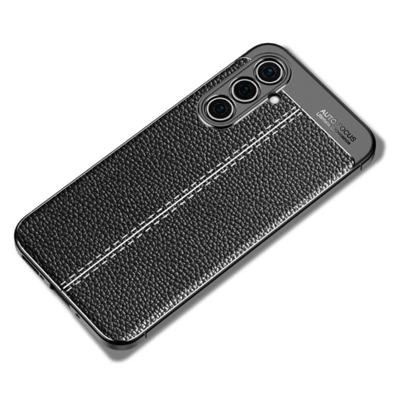 Cover Samsung Galaxy A54 5G Dobbelt Linje Litchi Læder Effekt