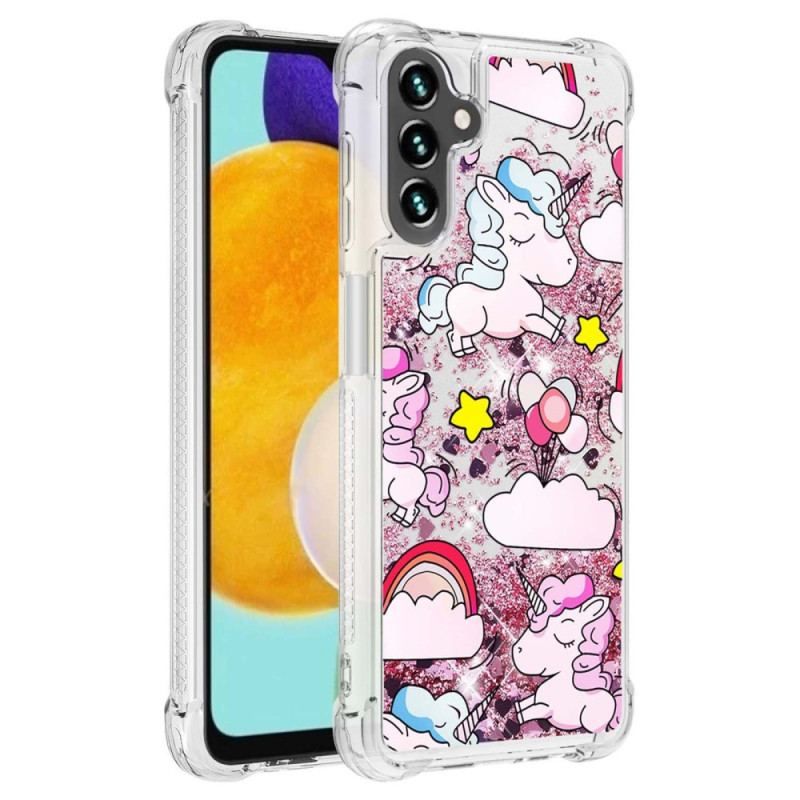 Cover Samsung Galaxy A54 5G Glitter Enhjørninger