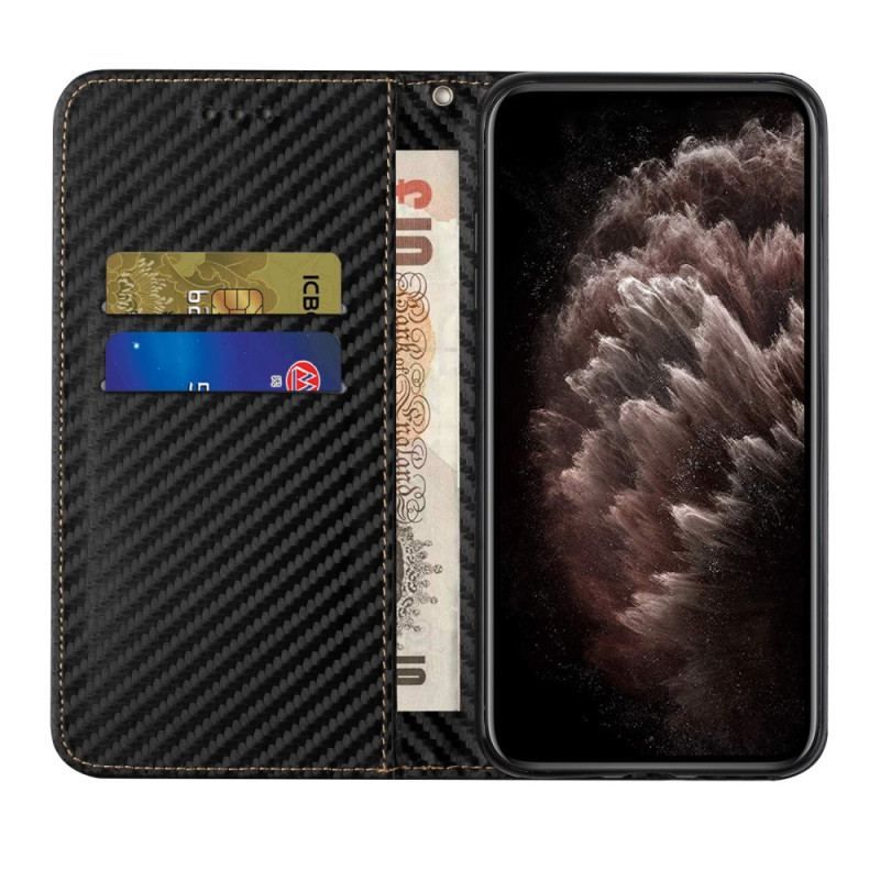 Cover Samsung Galaxy A54 5G Med Snor Flip Cover Strappy Carbon Fiber Style