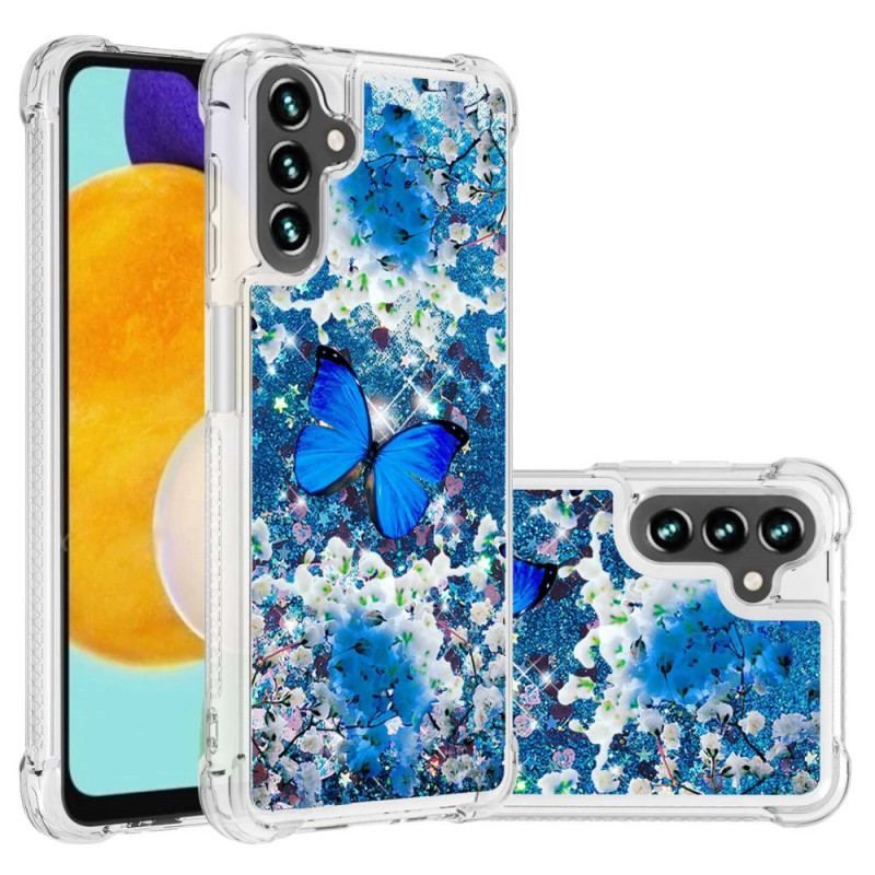 Cover Samsung Galaxy A54 5G Pailletter Sommerfugle