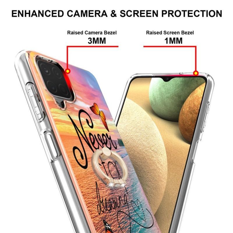 Cover Samsung Galaxy M12 / A12 Ring-support Stop Aldrig Med At Drømme