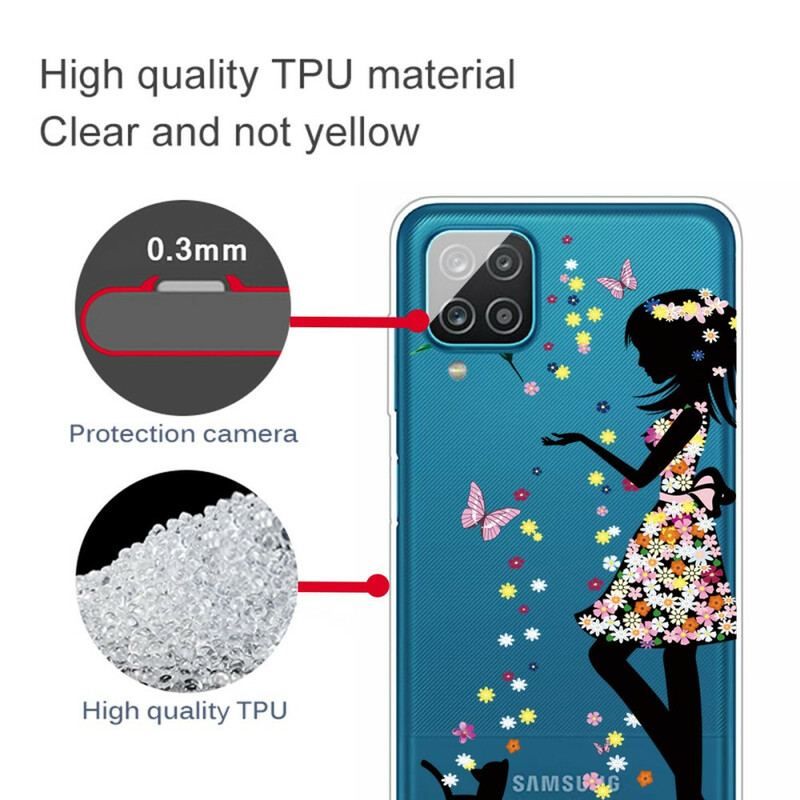 Cover Samsung Galaxy M12 / A12 Smukt Blomsterhoved