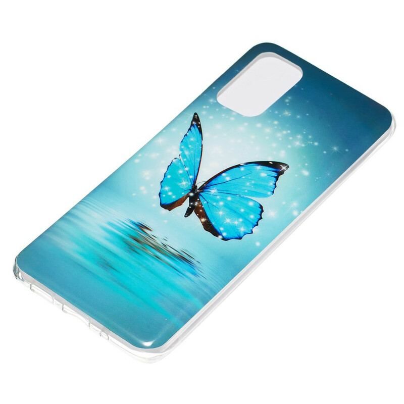 Cover Samsung Galaxy S20 Plus / S20 Plus 5G Fluorescerende Blå Sommerfugl