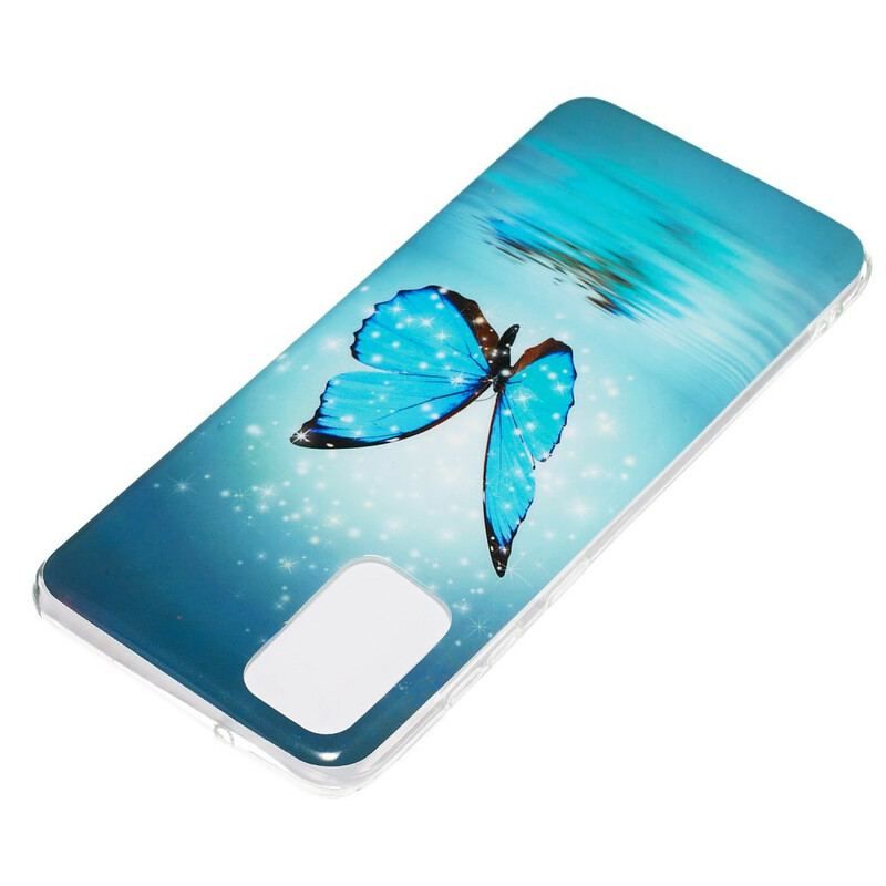 Cover Samsung Galaxy S20 Plus / S20 Plus 5G Fluorescerende Blå Sommerfugl