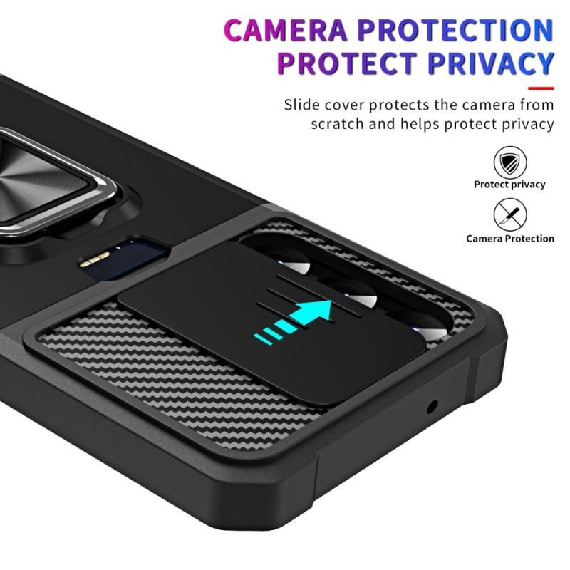 Cover Samsung Galaxy S23 5G Linsebeskytter Kortholder Og Stativ