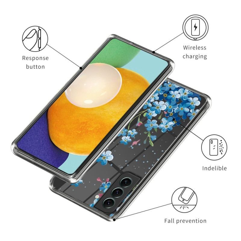 Cover Samsung Galaxy S23 Plus 5G Blå Blomster
