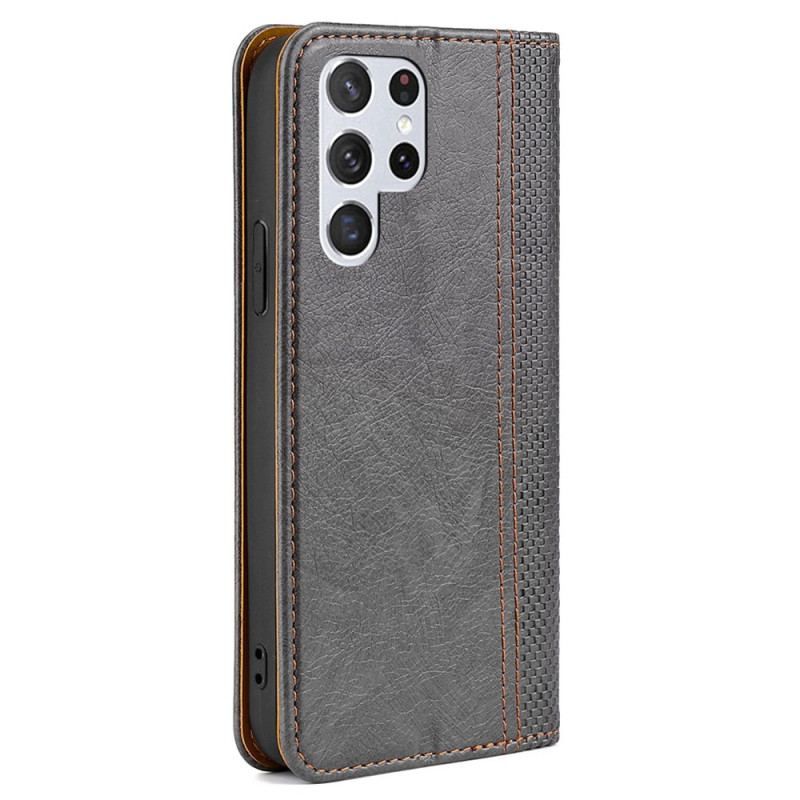 Cover Samsung Galaxy S23 Ultra 5G Flip Cover Vintage-stil