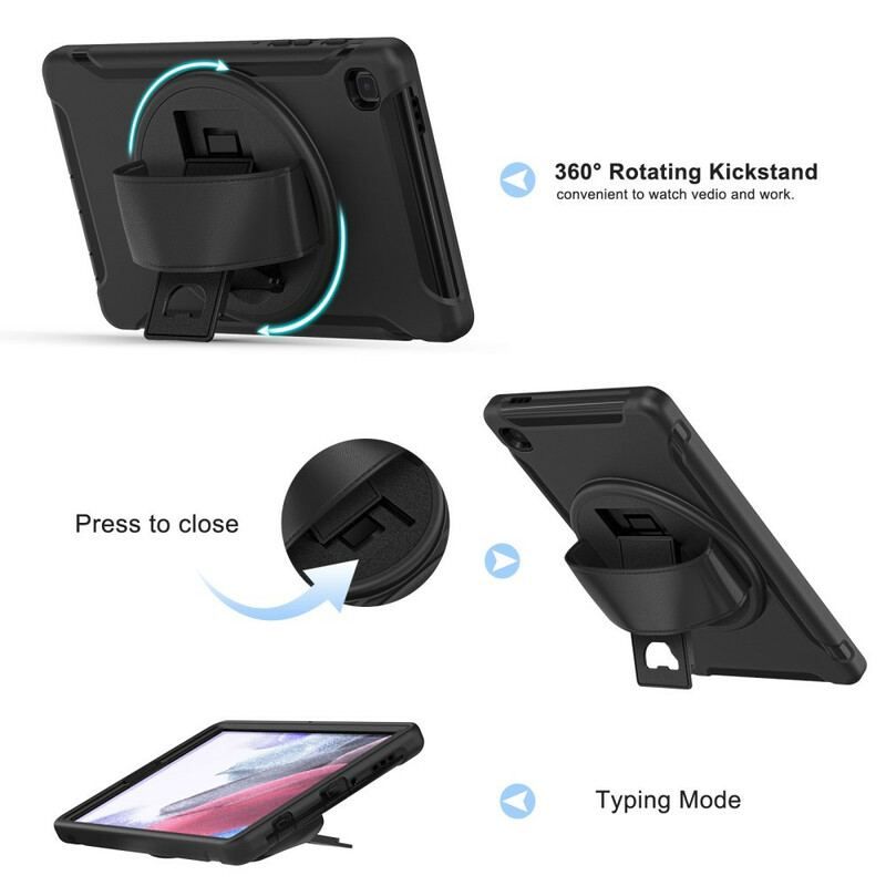 Cover Samsung Galaxy Tab A7 Lite Beskyttelsessæt Tredobbelt Beskyttelse Med Rem Og Holder