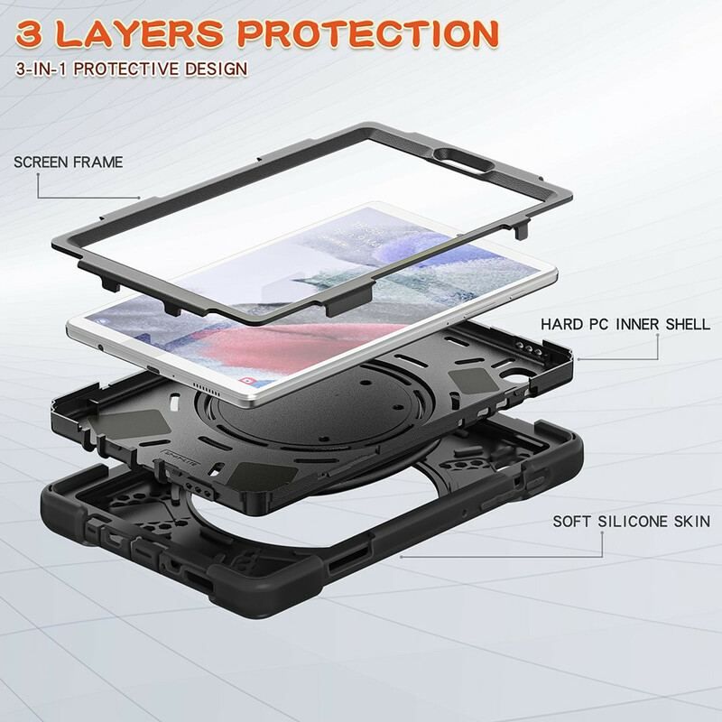 Cover Samsung Galaxy Tab A7 Lite Ultra Resistent Roterende Ring-støtte