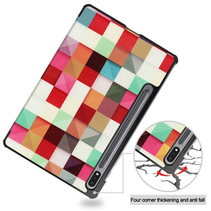 Cover Samsung Galaxy Tab S8 / Tab S7 Mosaik Penneholder