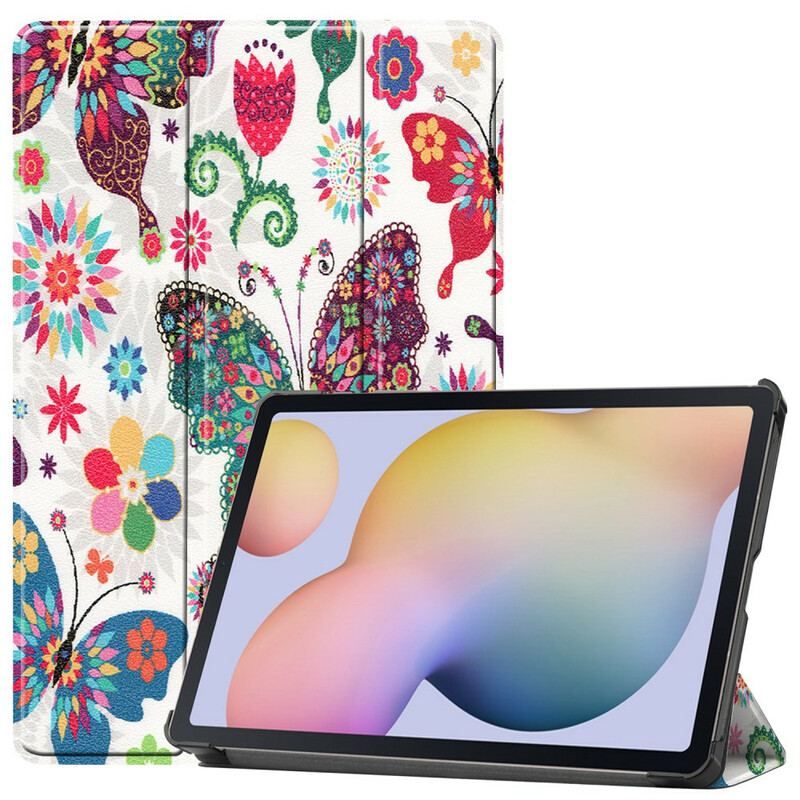 Cover Samsung Galaxy Tab S8 / Tab S7 Vintage Blomsterpenneholder