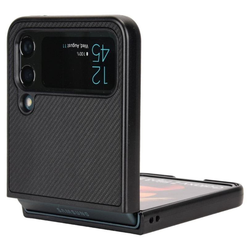 Cover Samsung Galaxy Z Flip 4 Flip Cover Carbon Fiber Tekstur I Lædereffekt