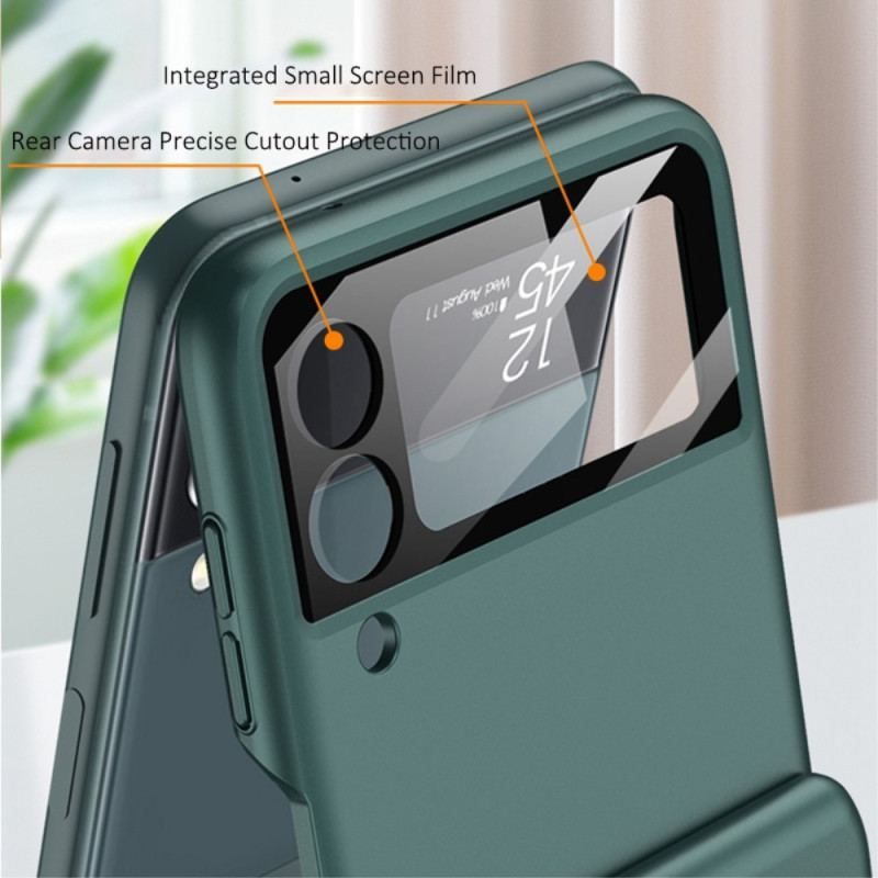 Cover Samsung Galaxy Z Flip 4 Flip Cover Ensfarvet Med Gkk-ring