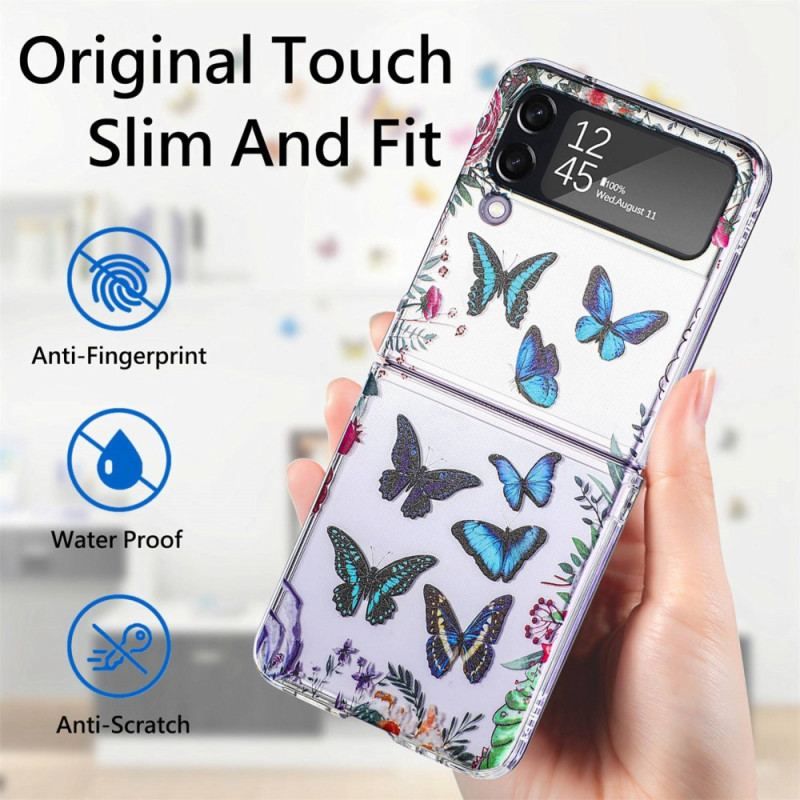 Cover Samsung Galaxy Z Flip 4 Flip Cover Flere Sommerfugle