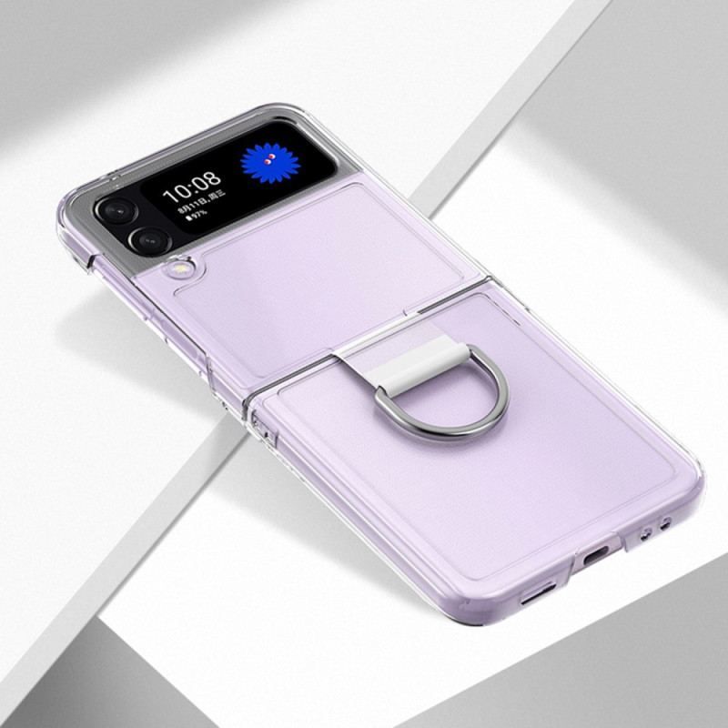 Cover Samsung Galaxy Z Flip 4 Flip Cover Gennemsigtig Med Ring