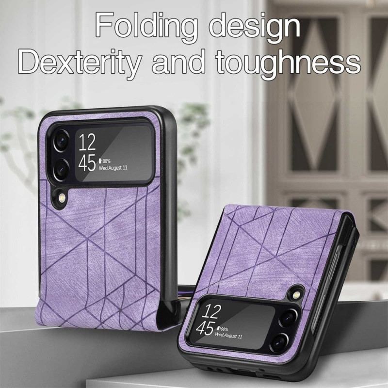 Cover Samsung Galaxy Z Flip 4 Flip Cover Geometriske Linier