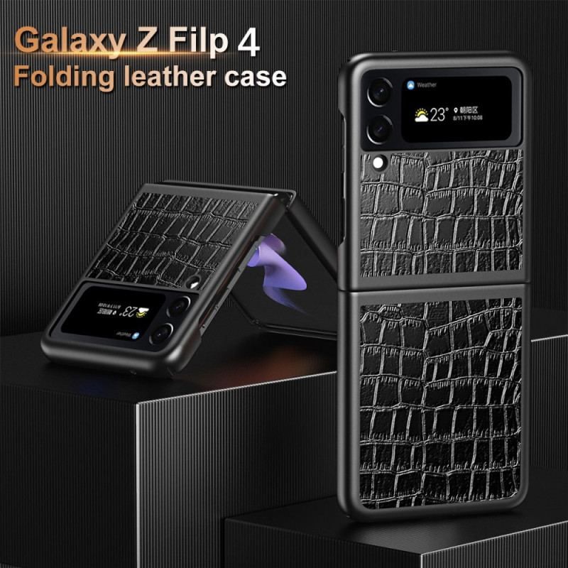 Cover Samsung Galaxy Z Flip 4 Flip Cover Krokodillehudstil