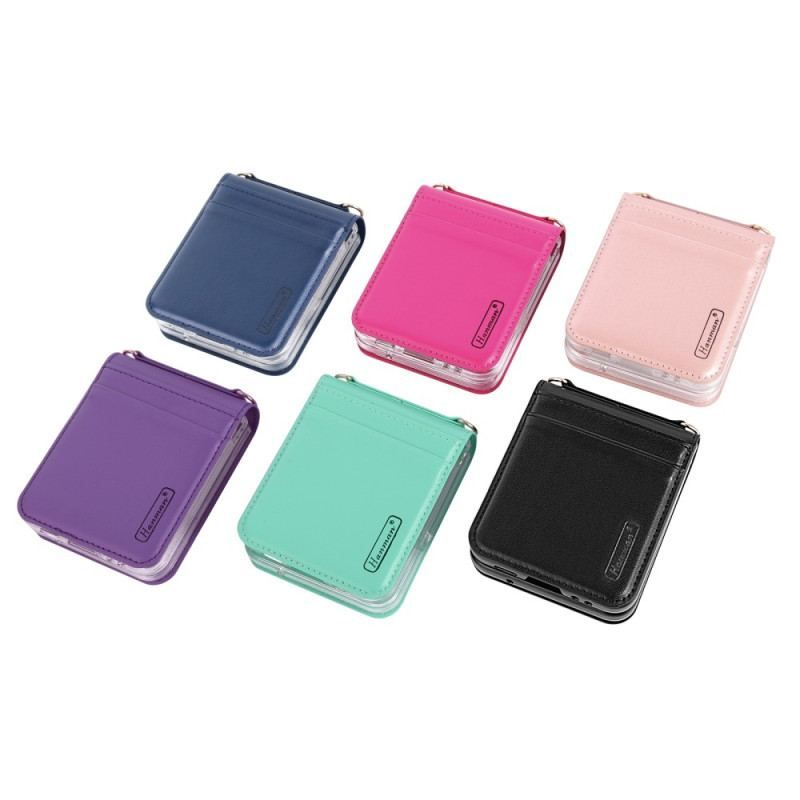 Cover Samsung Galaxy Z Flip 4 Flip Cover Læderstil Med Rem