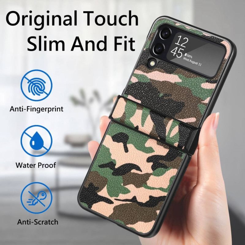 Cover Samsung Galaxy Z Flip 4 Flip Cover Militær Camouflage