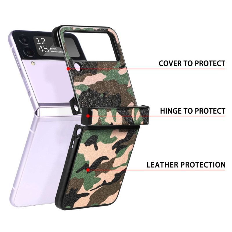 Cover Samsung Galaxy Z Flip 4 Flip Cover Militær Camouflage