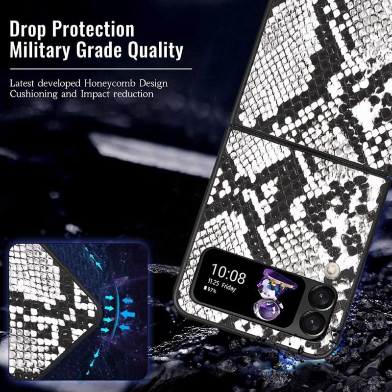 Cover Samsung Galaxy Z Flip 4 Flip Cover Slangehudeffekt