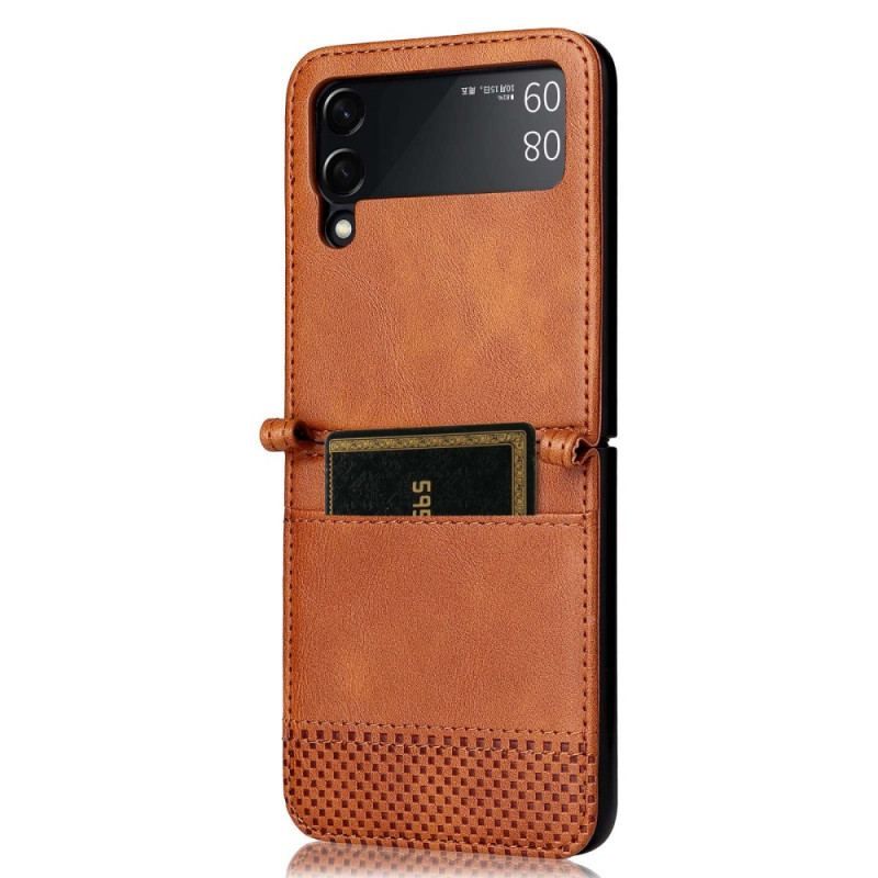 Cover Samsung Galaxy Z Flip 4 Flip Cover Vintage Kortholder I Læderstil