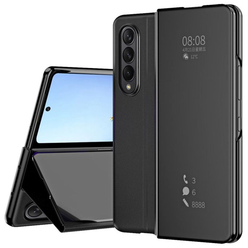 Cover Samsung Galaxy Z Fold 4 Flip Cover Spejl Og Gennemsigtighed