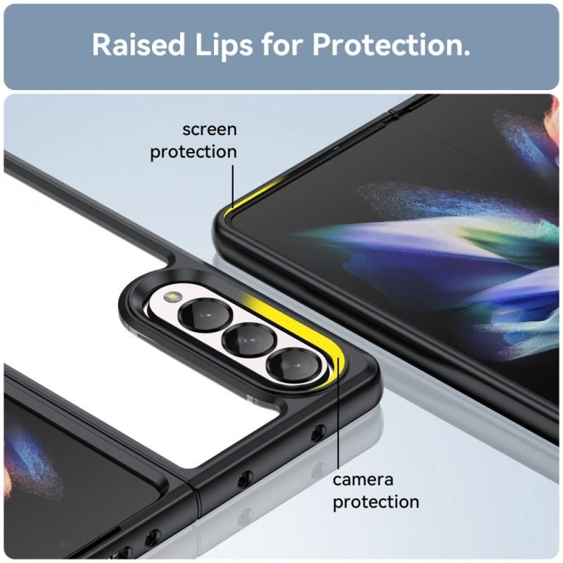 Cover Samsung Galaxy Z Fold 4 Gennemsigtige Farvede Kanter