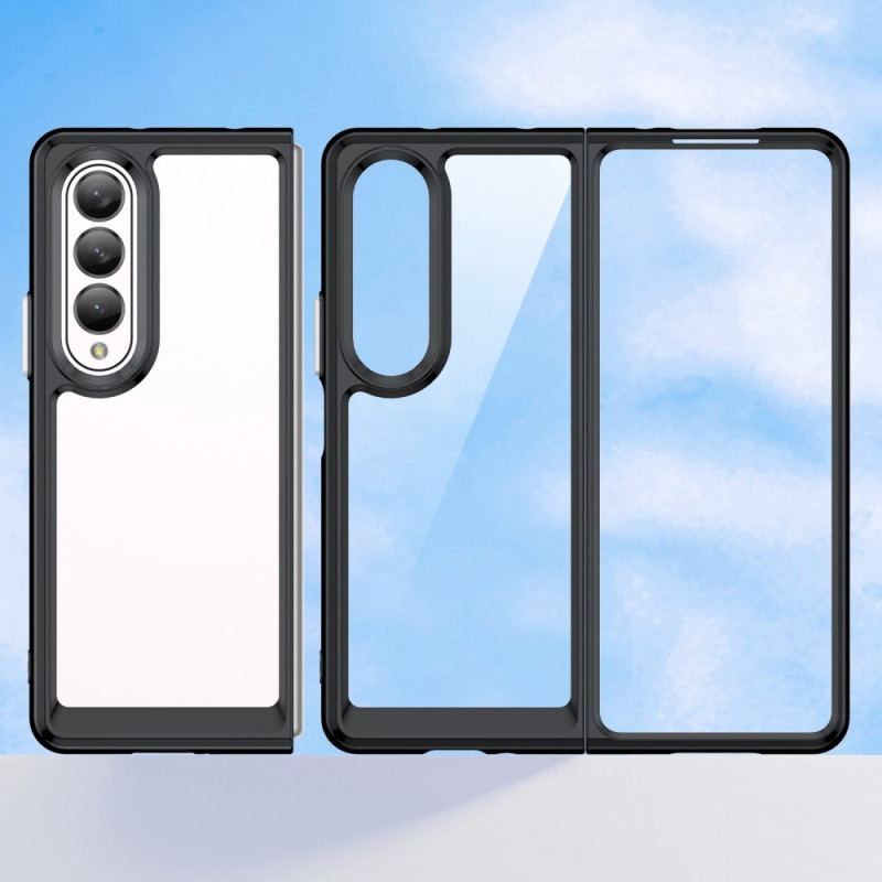 Cover Samsung Galaxy Z Fold 4 Gennemsigtige Farvede Kanter