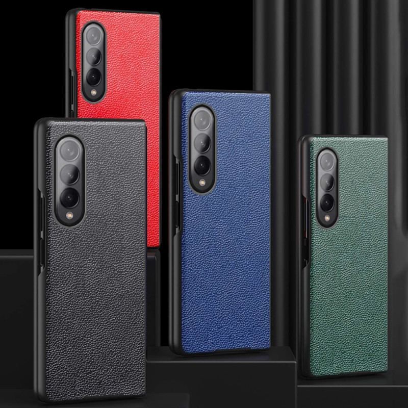 Cover Samsung Galaxy Z Fold 4 Litchi Coated Imiteret Læder